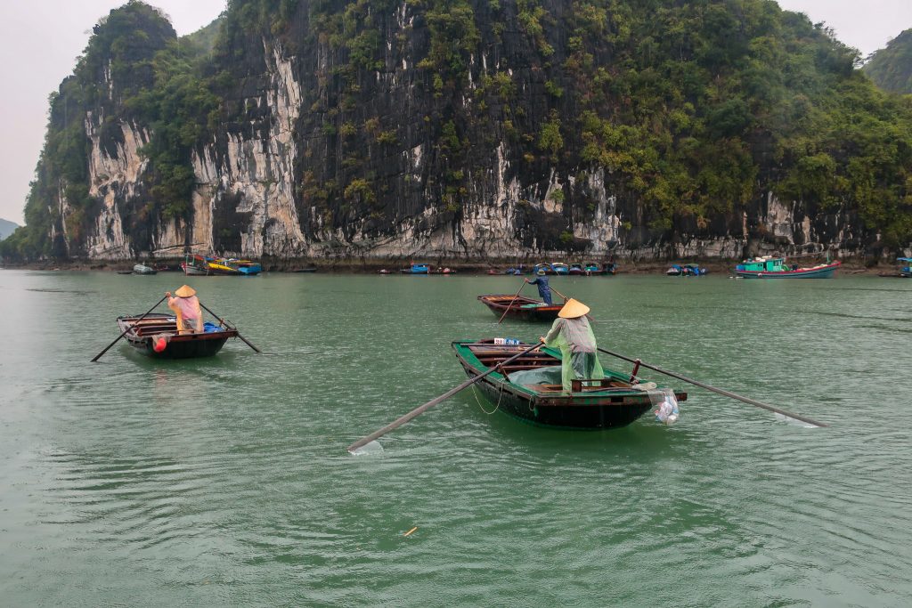 Floating Village residents - Halong Bay, Vietnam