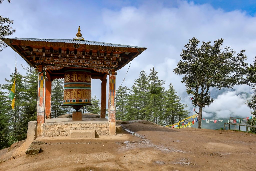 Buddhist prayer wheel Bhutan
